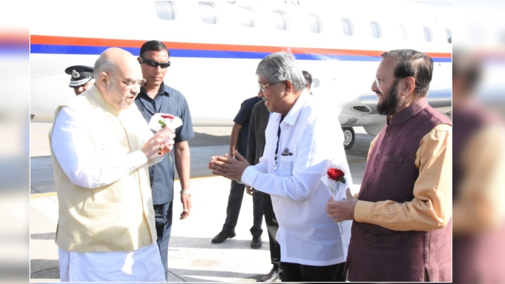 Union Home Minister Amit Shah arrived in Pune Union Home Minister Amit Shah arrived in Pune