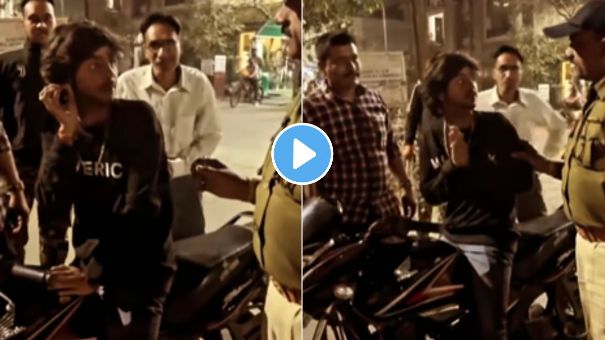 Bike was riding without helmet police caught it and started singing ...