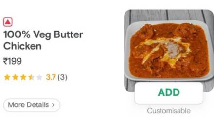 100% Veg Butter Chicken'?