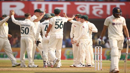 Mathew Kuhneman's 5 wicket haul The Indian batsmen surrendered to the spin of the kangaroos the first innings ended on 109 runs
