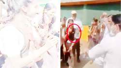 कोल्हापूर :नेत्यांच्या स्वागतावेळी विद्यार्थिनींच्या गळ्यात भाजपचा गमछा