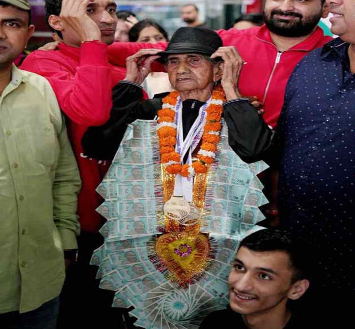 Golden grandmother did wonders at the age of 95 winning 3 gold medals in athletics and hoisted the country's flag