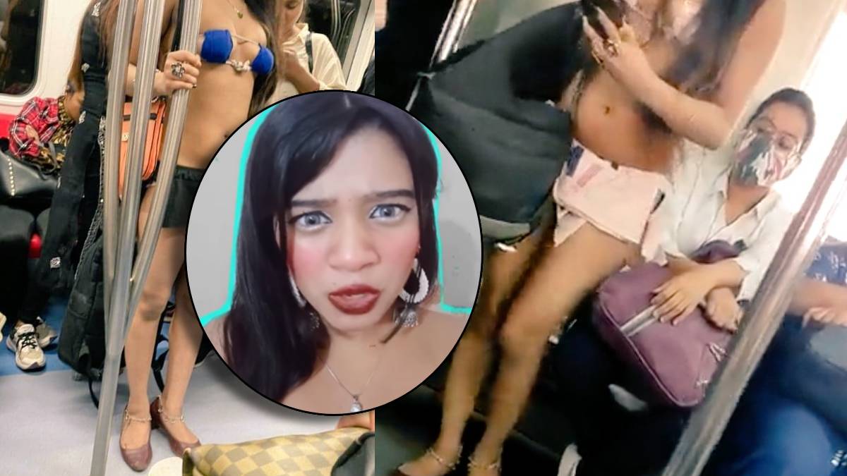Girl Wearing Bikini In Delhi Metro Viral Video Half Naked Photos Go Viral Online Who Is Rhythm Chanana Instagram Age Lifestyle 