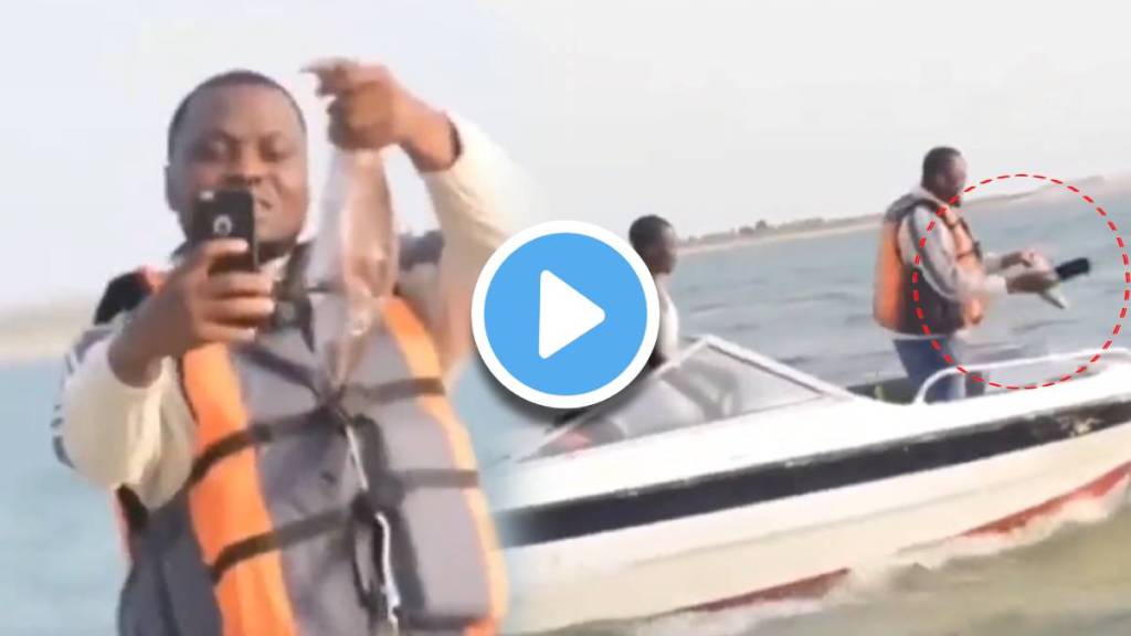 man threw iphone in water