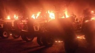 Six tractors burned