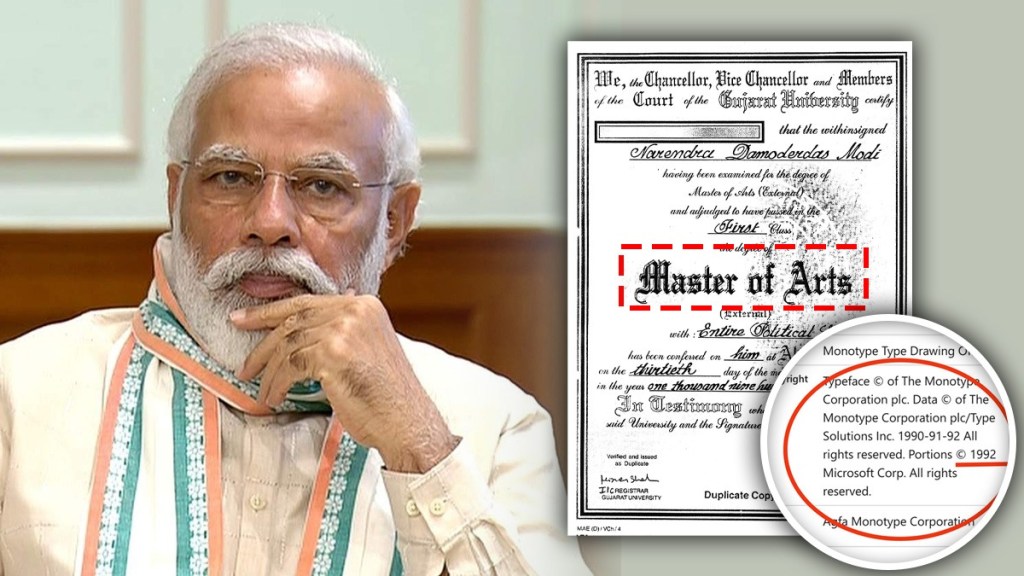 pm narendra modi fake degree certificate font pm narendra modi fake degree certificate font