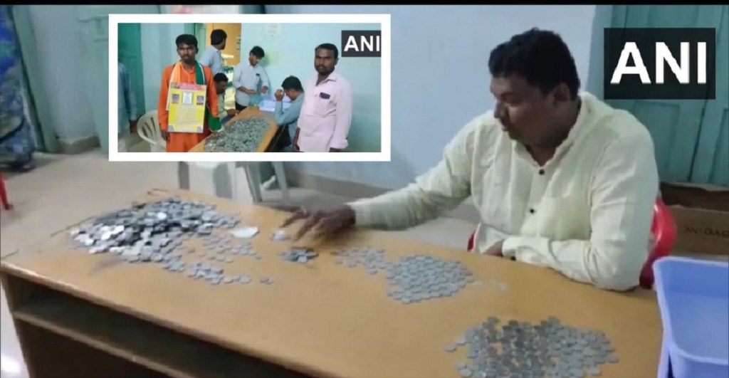 Karnataka Polls Independent Candidate Pays Rs 10000 Deposit Money In 1 Rupee Coins sgk 96