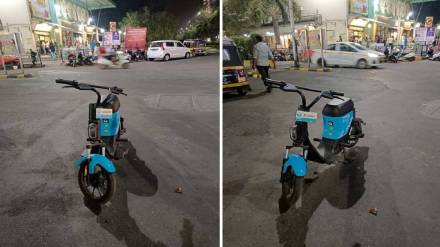 yulu vandalizing bike sanpada navi mumbai mns