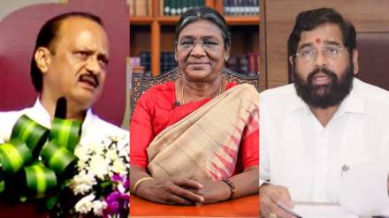 Ajit Pawar Draupadi Murmu Eknath Shinde