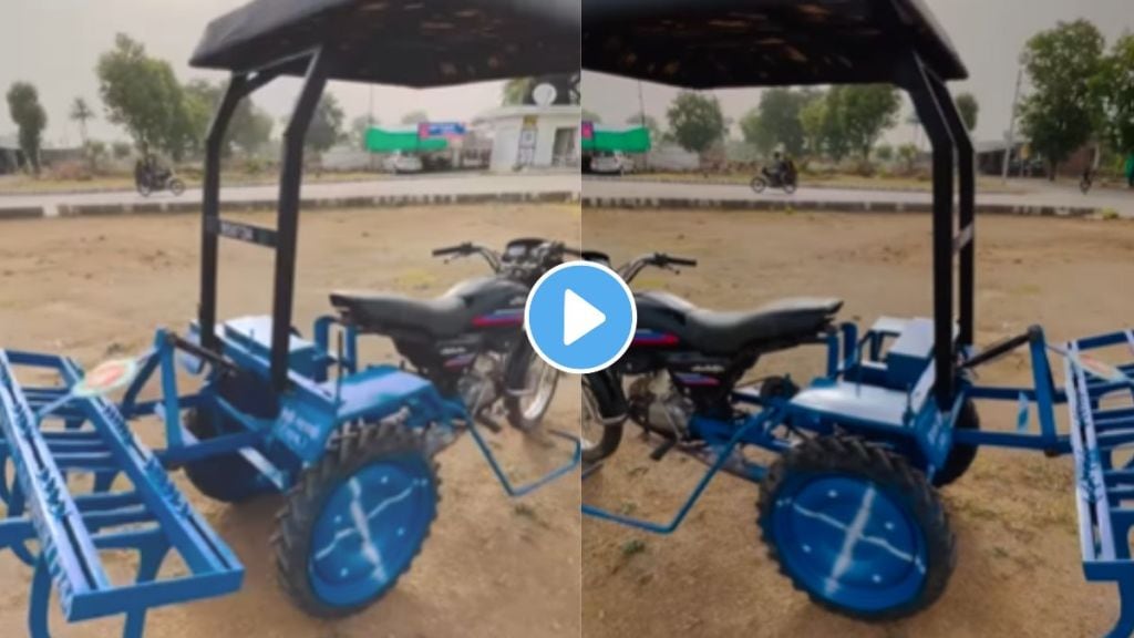 Farmer made tractor from old bike