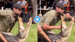 Video Viral: मगरीच्या जबड्यात ठेवली हनुवटी, सेकंदात मगरीने केलं असं काही की…