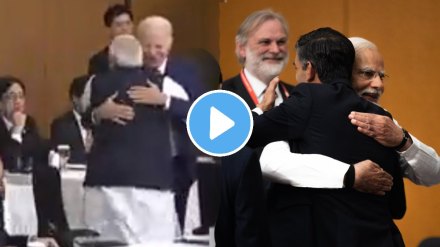 PM Narendra Modi hugs US President Joe Biden PM Narendra Modi hugs US President Joe Biden