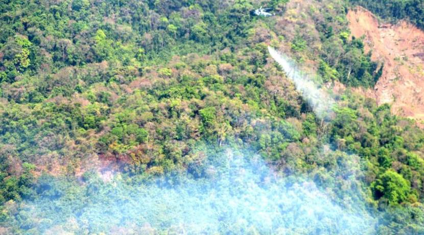 goa fire helicopter water