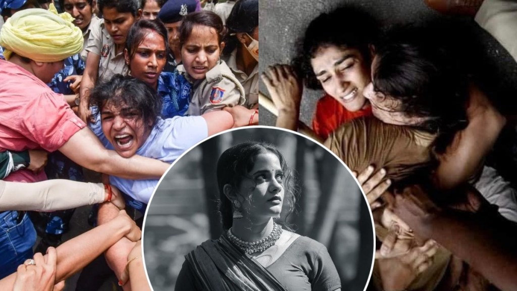 wrestlers protest marathi actress