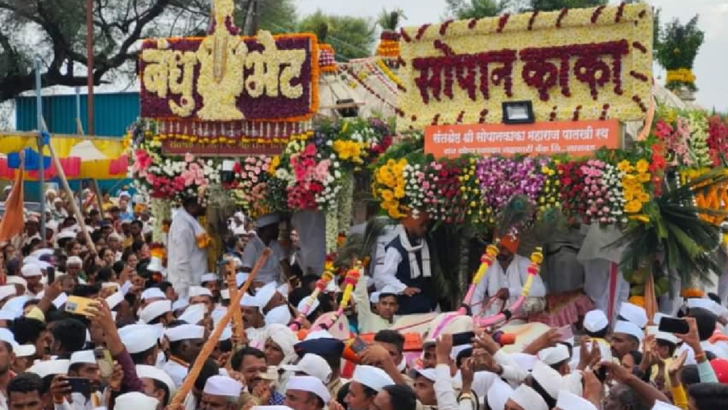Saint Muktai palanquin reached Pandhari after walking 650 km Saint Muktai palanquin reached Pandhari after walking 650 km