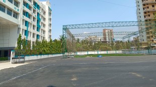 The red clay playing field provided by CIDCO to the school at Seawoods was tarred navi mumbai