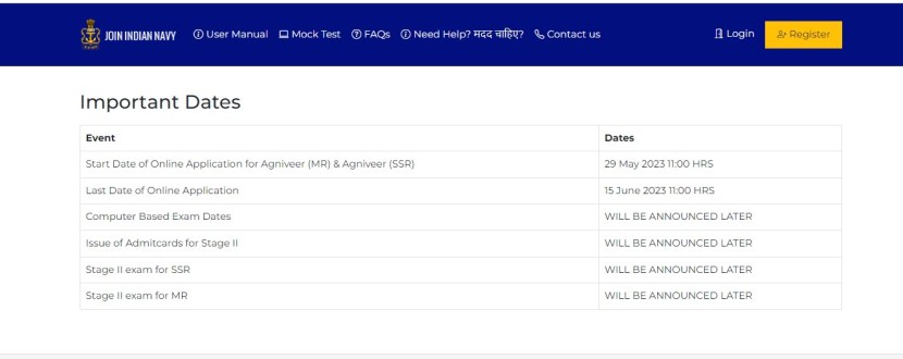 Indian Navy SSR Recruitment 2023 :