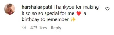 harshalaa patil comment