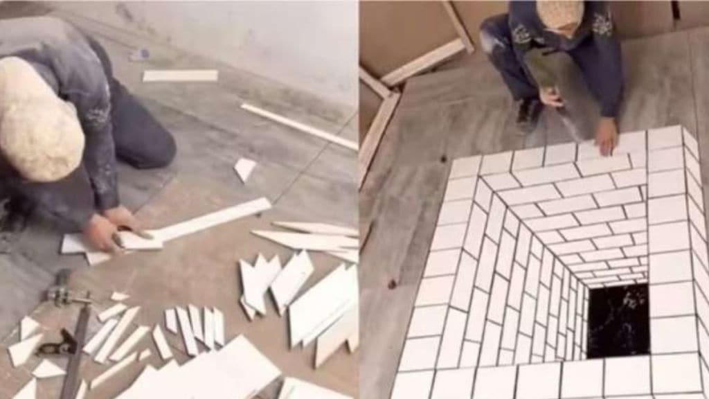 Optical illusion created using cleverly arranged tiles captivates netizens WatchVideo Optical illusion created using cleverly arranged tiles captivates netizens WatchVideo