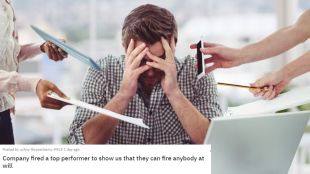 Company suddenly fired top performer employee