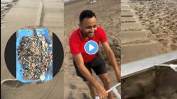 स्वच्छ दिसणाऱ्या बीचवर साचला होता कचऱ्याचा ढीग, तरुणाने जुगाड करुन काढला बाहेर, Video पाहून डोकंच धराल