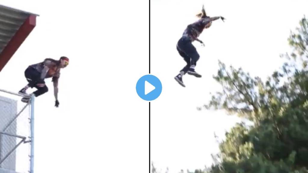 viral video while performing dangerous stunt young man jumps from house terese video viral on social media viral video while performing dangerous stunt young man jumps from house terese video viral on social media