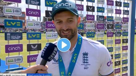 Mark Wood reacts after the win