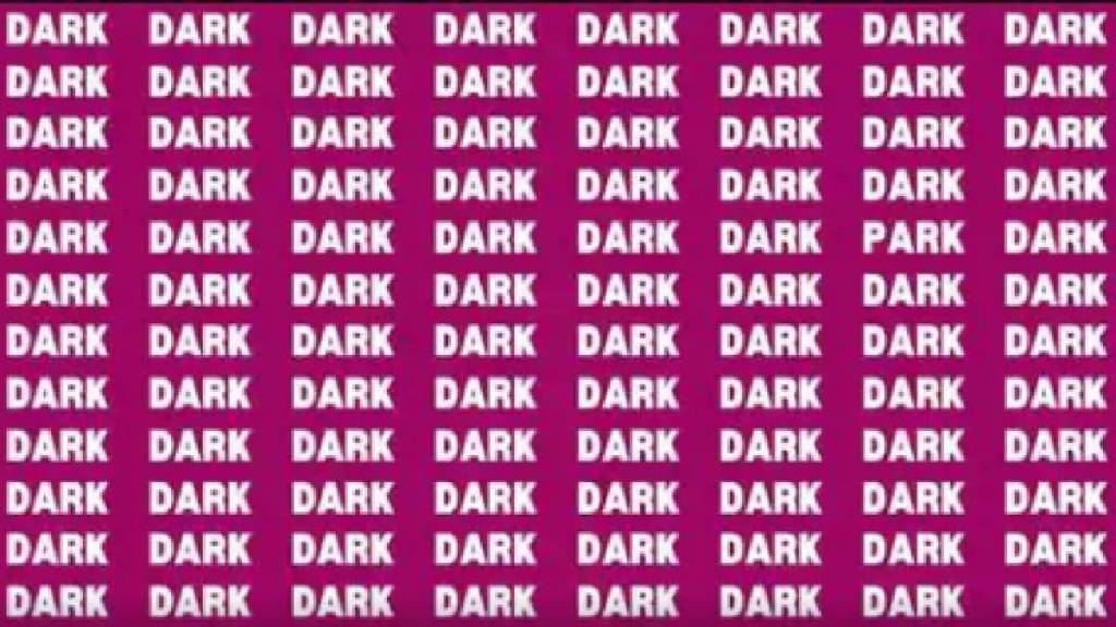 can you spot an odd word among sea of dark within 10 seconds optical illusion challenge iq test