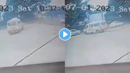 unnar accident ambulance hit man then crushed to death CCTV video viral unnar accident ambulance hit man then crushed to death CCTV video viral