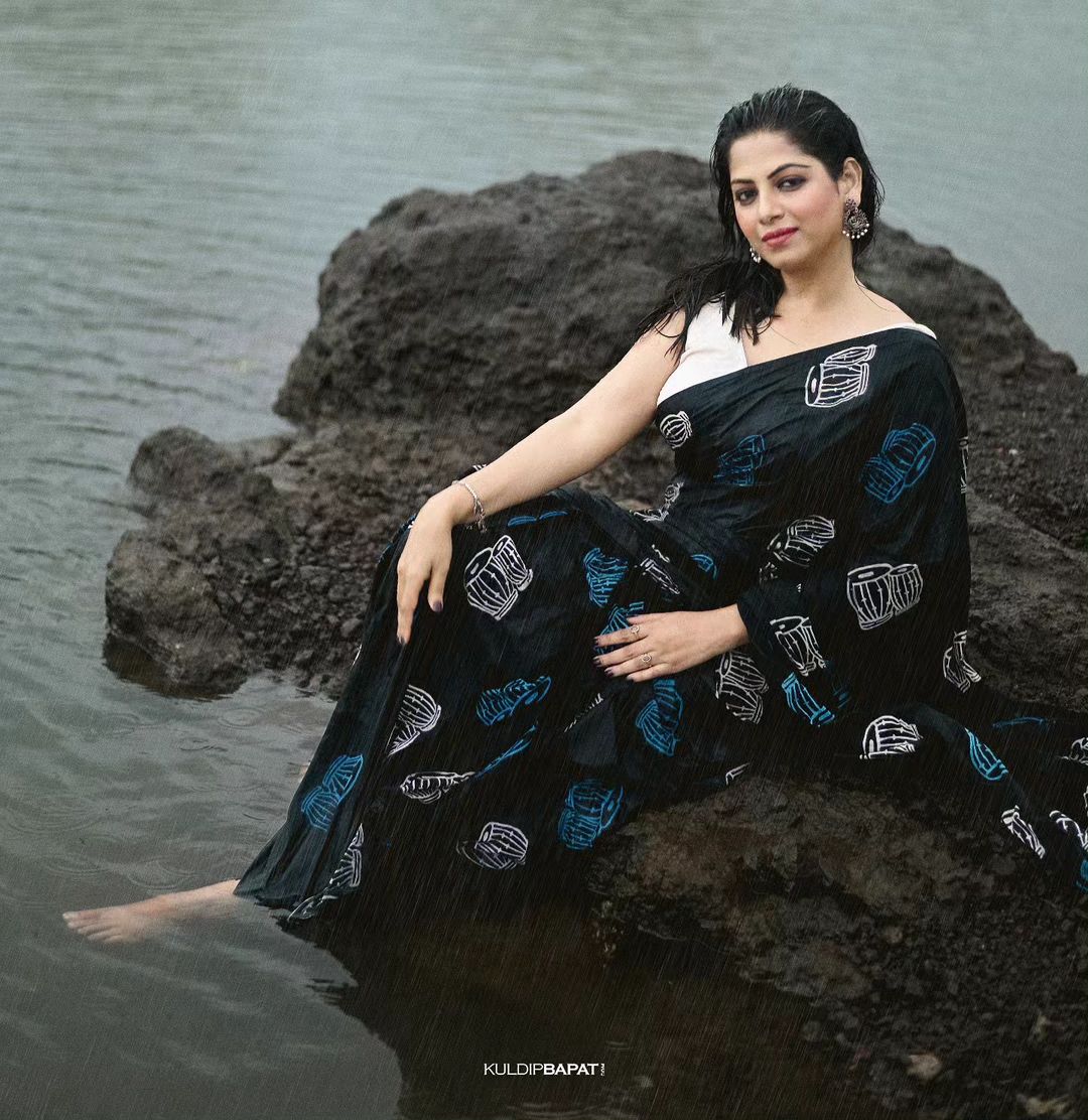 Smita Shewale Rain Saree Photoshoot