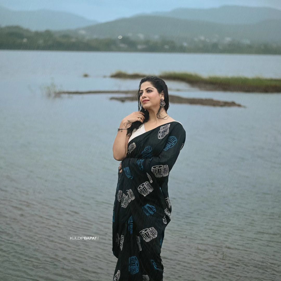 Smita Shewale Rain Saree Photoshoot
