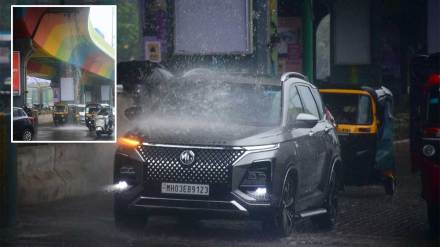 rainwater is falling directly on the road from flyovers in thane