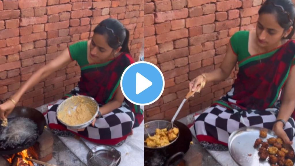 do you know banana bhaji recipe watch this viral video of a woman made bhaji on chulha do you know banana bhaji recipe watch this viral video of a woman made bhaji on chulha