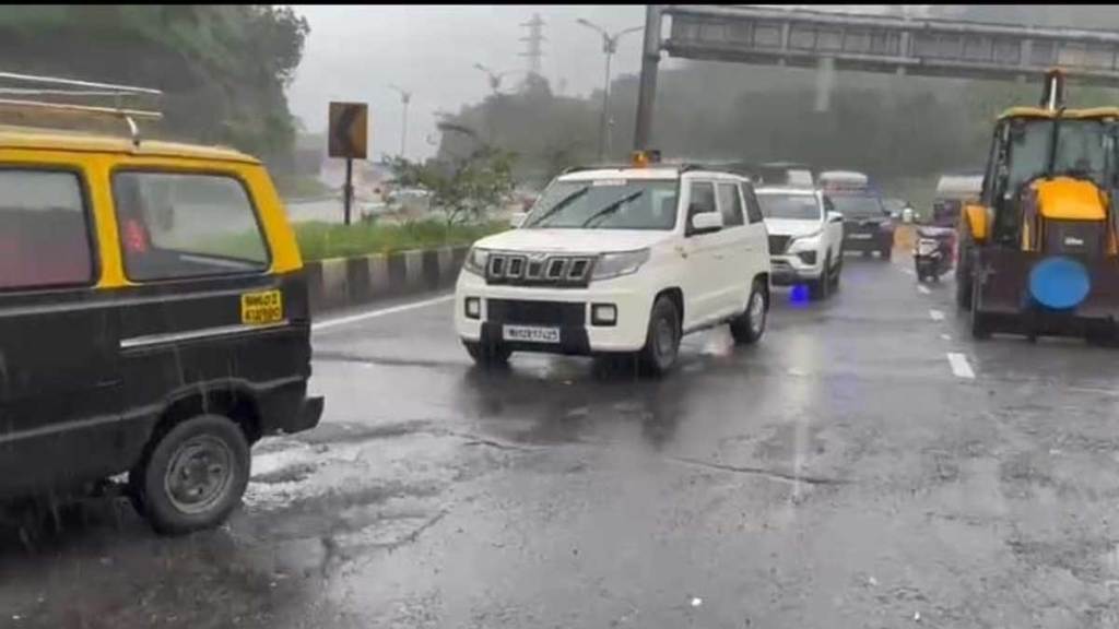 vip stuck in a traffic jam due to huge potholes