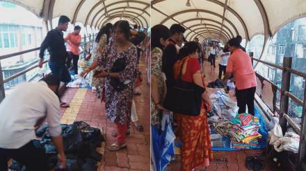 hawker stall on dombivli railway station skywalk hawker stall on dombivli railway station skywalk