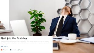 Man Quits Job On First Day trending news