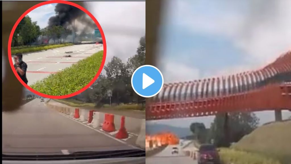 Malaysia Highway plane crash video
