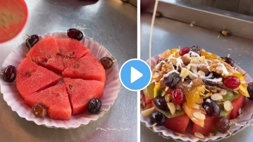 In Viral Video Man Make Tasty Nutritious fruit pizza