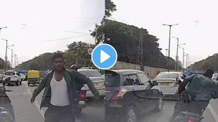 Isro scientist in bengaluru faces misbehaves scooty rider He kick car two times video goes viral chandrayan 3