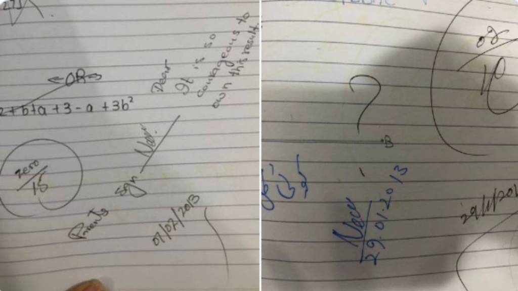 Mother encouraging notes for her daughter's bad test results Mother encouraging notes for her daughter's bad test results