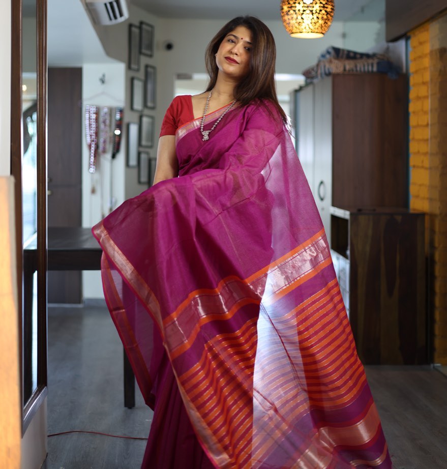 Sana Kedar Shinde Pink Saree Look