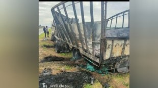 Truck catches fire on Samriddhi highway