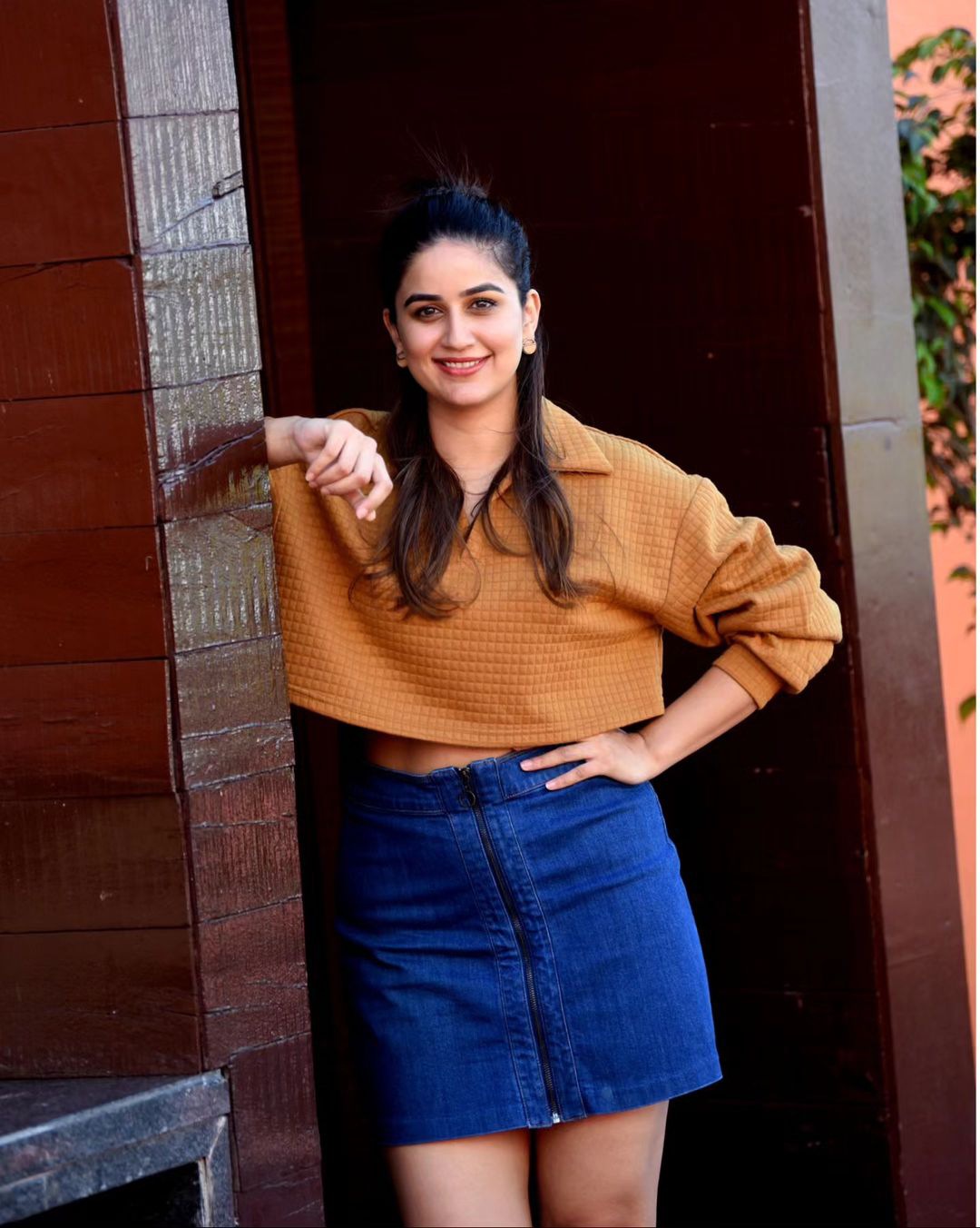 Vaidehi Parashurami Denim Skirt Look