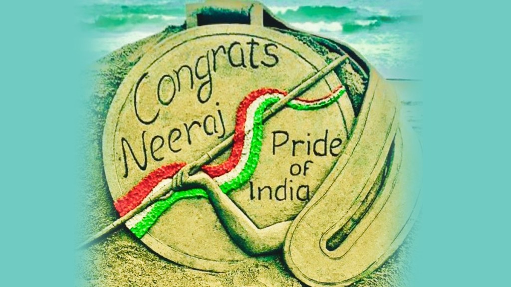 Neeraj Chopra wins Gold Medal, Artist sudarshan patnaik tweet a post and congratulate him Neeraj Chopra wins Gold Medal, Artist sudarshan patnaik tweet a post and congratulate him