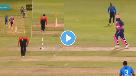 Heavy weighted West Indies player Rahkeem Cornwall got runout in CPL and its funny video is getting viral on social media