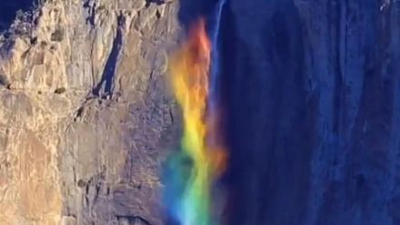 rainbow waterfall at yosemite park in us old video viral snk 94 rainbow waterfall at yosemite park in us old video viral snk 94