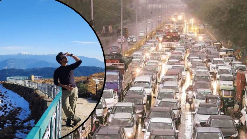 marathi actor abhijeet khandkekar stuck in mumbai traffic