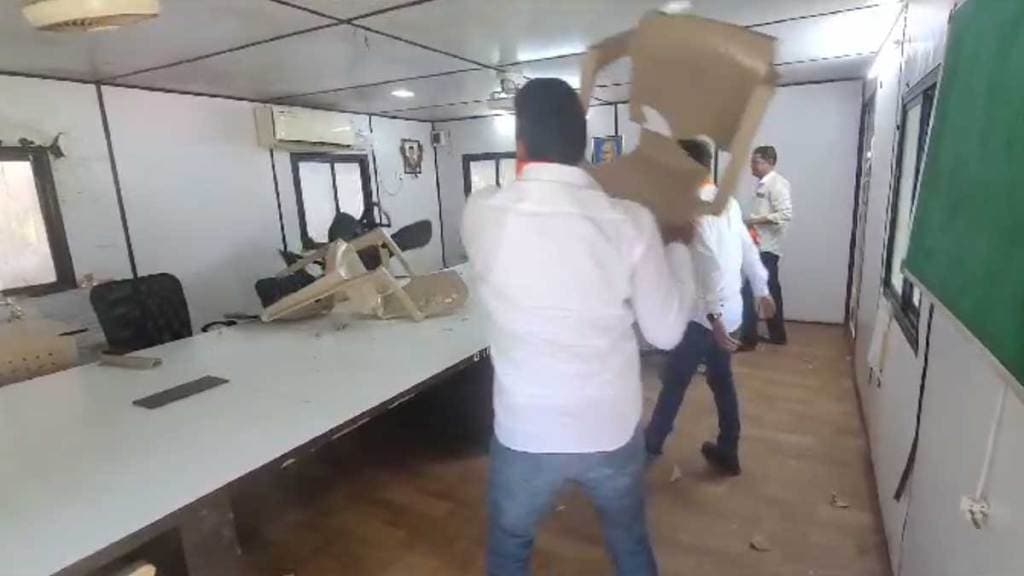 mns workers vandalise contractor office on mumbai goa highway after raj thackeray order