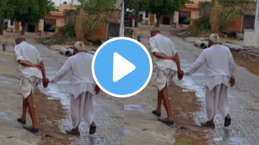 true friendship in old age two old friends walking together by holding hand video goes viral
