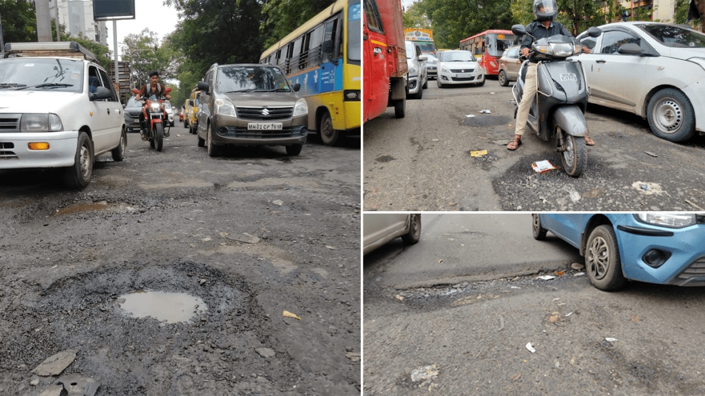 half-foot pothole khandeshwar colony causing vehicles hit pit half-foot pothole khandeshwar colony causing vehicles hit pit